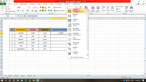 Cara Hitung Persentase Kenaikan Dan Penurunan Di Microsoft Excel YouTube