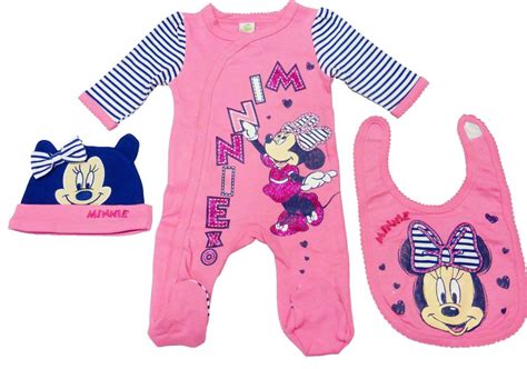 Disney Baby Girls Minnie Mouse Set Outfit With Hat And Bib 3 Months