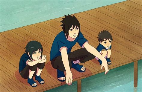 Fanart Do Sasuke Com Seus Filhos Anime Naruto Sasusaku Personagens
