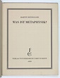 Was ist Metaphysik? by Heidegger, Martin.: Manuscript / Paper ...