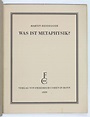 Was ist Metaphysik? by Heidegger, Martin.: Manuscript / Paper ...