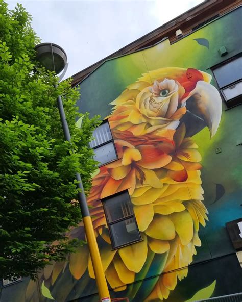 Parrot Mural By Curtis Hylton For UPFEST In Bristol UK STREET ART UTOPIA