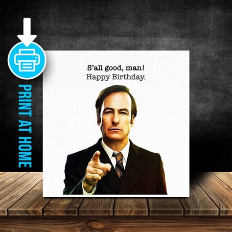 Bcs001d Better Call Saul Birthday Card Saul Goodman Etsy