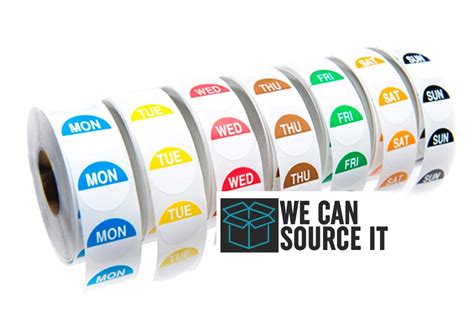 We Can Source It Ltd Circular Full Week Day Dots Food Labels