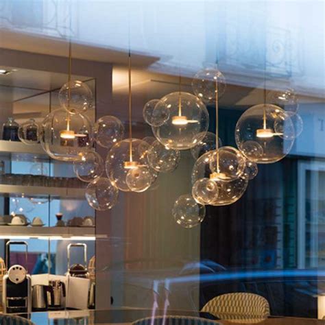 Nordic Glass Bubble Chandelier Restaurant Bar Kitchen Lustre Suspension