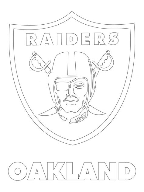The wordmark in bold serif lettering is colored white and placed in the center of the circle, with a thin. oakland raiders logo | Oakland Raiders Logo Coloring Page ...