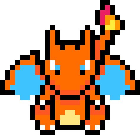 Download Charizard Pixel Art Pokemon Dracaufeu Png Image With No