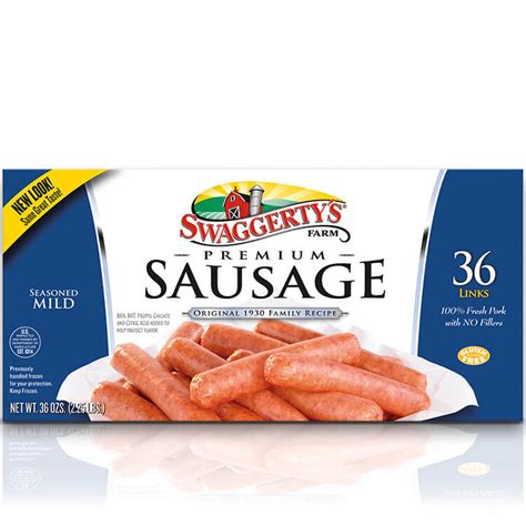Premium Breakfast Sausage Links 36 Count Value Pack Swaggertys Farm