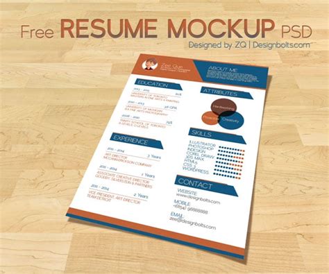 10 Best Free Resume Cv Design Templates In Ai And Mockup Psd Designbolts