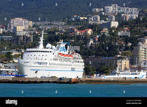 Cruise Ship In Yalta Portcrimeaukraineeastern Europe Stock Photo Alamy