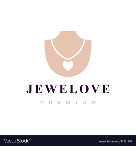 Love Jewelry Necklace Logo Icon Royalty Free Vector Image