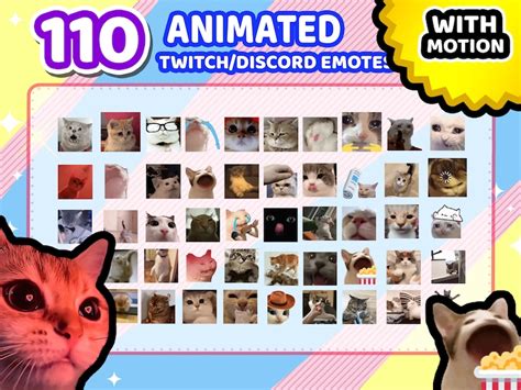 110 Animated Cat Emotes Cat Dancing Twitch Emotes Discord Etsy