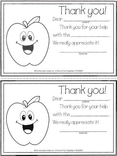 Thank You Notes For Parents Teaching Tools 4th Grade Classroom Teaching