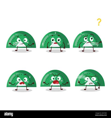 Cartoon Character Of Green Arc Ruler With What Expression Vector