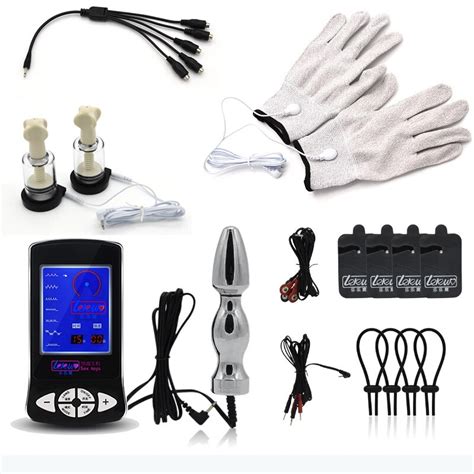 Penis Ring Massage Nipple Sucker Clamps Massage Anal Butt Plug Electro Medical Themed Electric