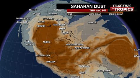 Tracking The Tropics Saharan Dust Limiting Tropical Activity For Near
