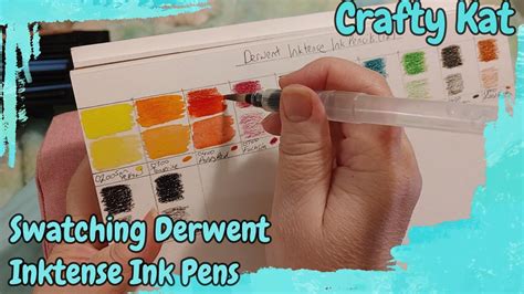 Swatching Derwent Inktense Ink Pens Brilliant Colors Youtube