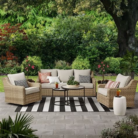 Better Homes And Gardens River Oaks 5 Piece Wicker Conversation Set With