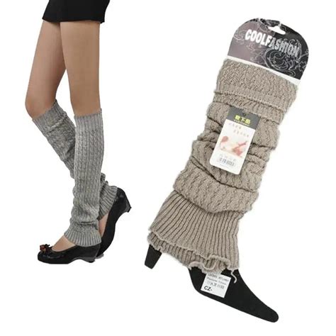 winter leg warmers for women spring autumn new warm knitted girl s solid casual loose crochet