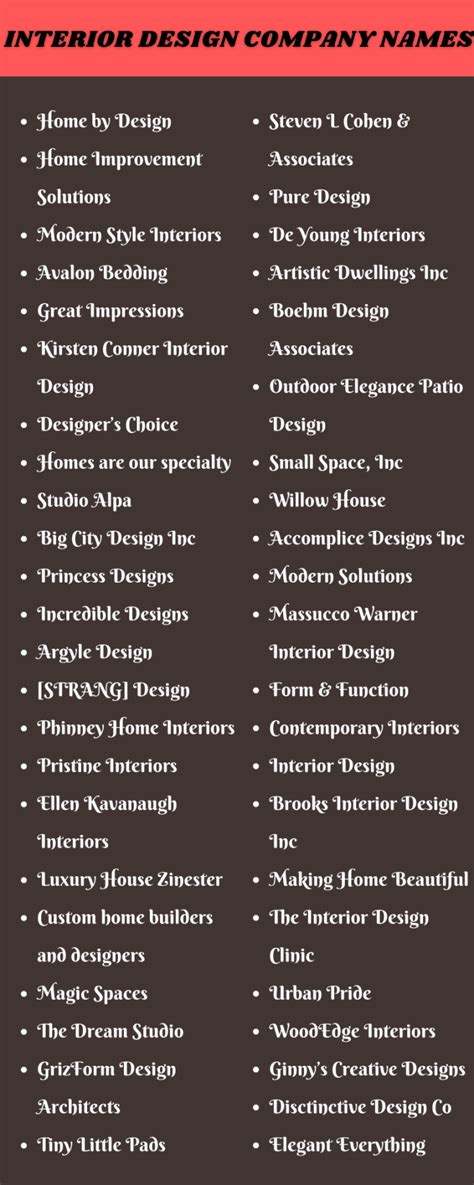 399 Catchy Catchy Interior Design Company Names Ideas