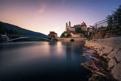 Aarburg Castle And The Aare River In The Canton Of Aargau Switzerland