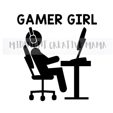 Gamer Girl Pc Gamer Girl Gamer Art Gaming Svg Computer Etsy
