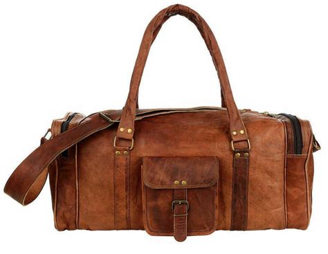 Travel New Mens Genuine Leather Large Vintage Gym Weekend Overnight