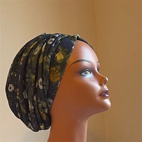 turban für frauen turban florale druckmütze gestreifte etsy de