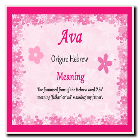 Ava Personalised Name Meaning Coaster The Card Zoo