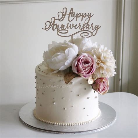 Flower Cake Buttercream Birthday Cake Happy Anniversary With Regard To