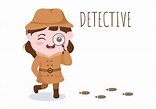 investigatore privato o detective di cartoni animati per bambini che ...