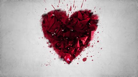 Red Heart Wallpaper Heart Paint Splatter Digital Art Simple