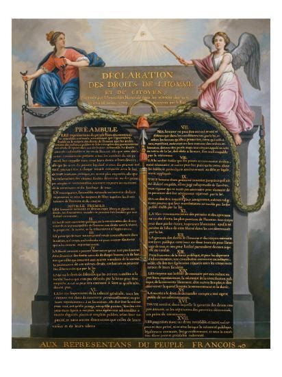 The Declaration Of The Rights Of Man And Citizen August 1789 Giclee