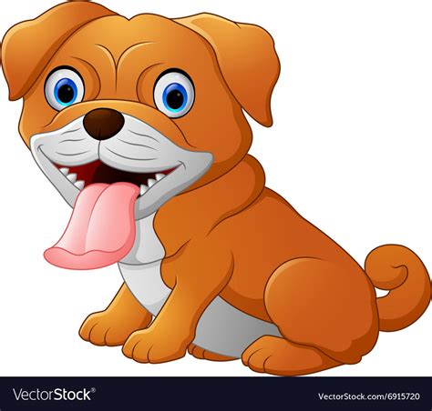 Cute Bulldog Cartoon Royalty Free Vector Image