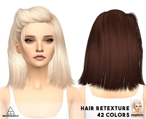 Retexture Of Skysims Hair By Missparaply Lovely Ts4 ทรงผม ทรงผม