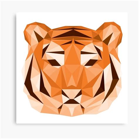Geometric Tiger Low Poly Face Canvas Print By Tigertomdesign