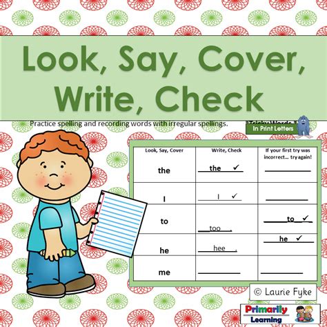 Look Say Cover Write Check Template