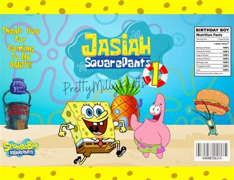 Spongebob Party Favor Chip Bag Etsy