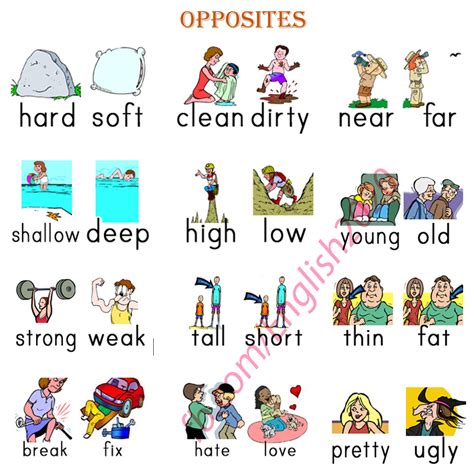 Opposites English Vocabulary English Language Learning Learn English