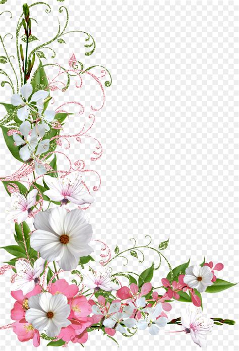 Border Flowers Clip Art Spring Png Download 11401654 Free