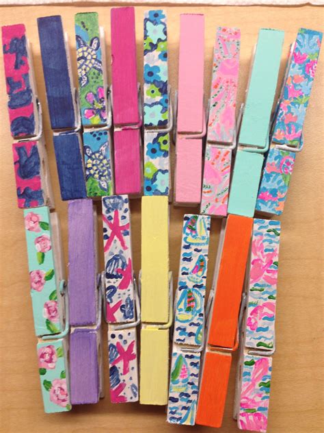 Lilly Pulitzer Painted Clothes Pins Painted Clothes Pins Lilly