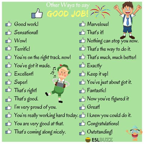 100 Powerful Ways To Say Good Job In English Eslbuzz Learning English