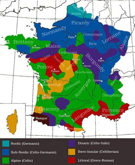Genetics In France France Map Genealogy Map Map