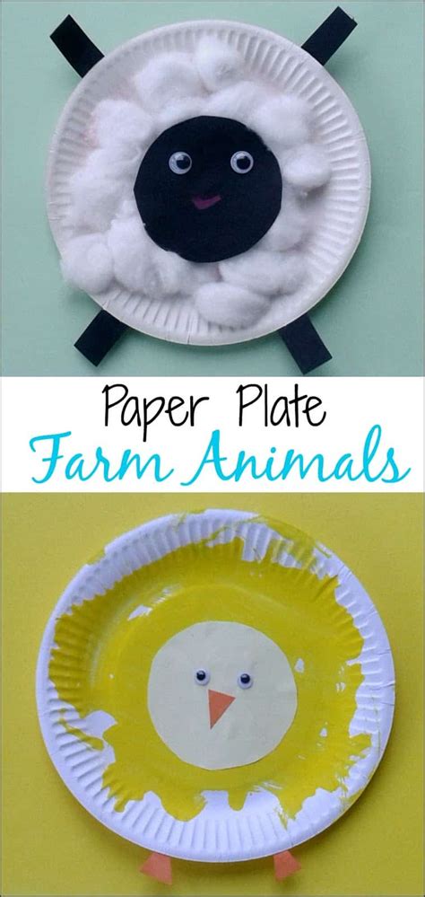 Crafts for Toddlers - Paper Plate Baby Farm Animals | Mess for Less