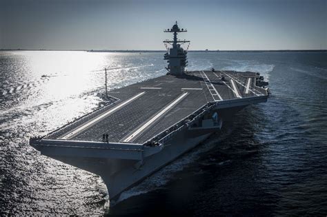 Photos Future Uss Gerald R Ford Supercarrier At Sea For First Time