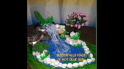Diy Waterfalls From Hot Glue And Small Rocks Youtube