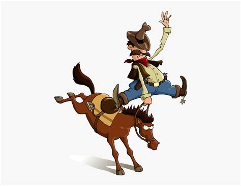 Funny Cartoon Cowboy On Horse Free Transparent Clipart Clipartkey