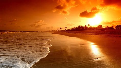 Wallpaper Sunlight Landscape Sunset Sea Nature Shore Reflection