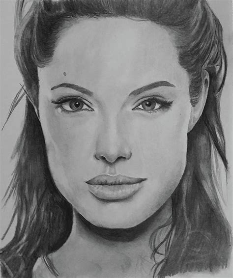 Angelina Jolie Drawing By Prathamartist Fine Art America