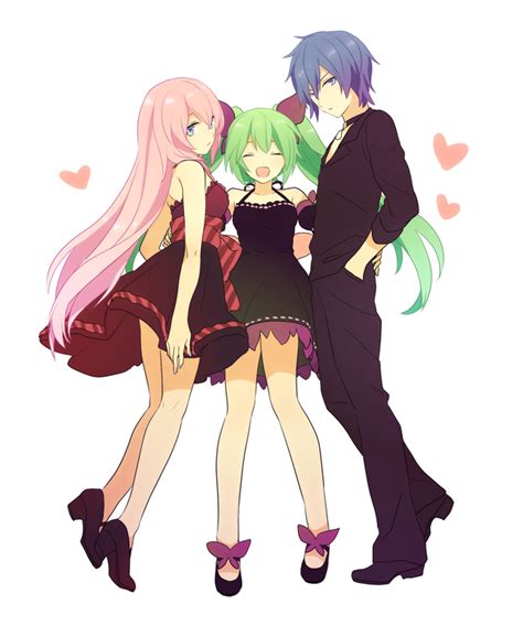Hatsune Miku Megurine Luka And Kaito Vocaloid And 3 More Drawn By